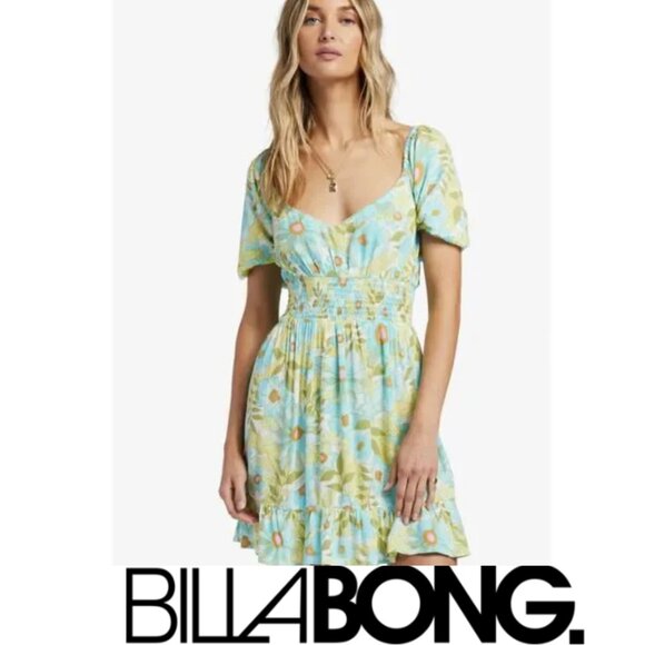 Billabong Dresses & Skirts - Billabong Beachy Surfer Mini Dress Size XS Something Pretty Ocean Eyes Tropical
